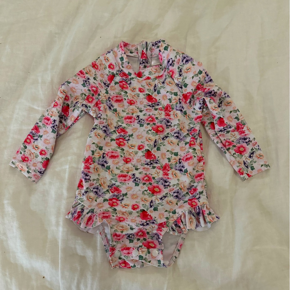 Baby girl floral bathing suit 12M